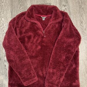 Eddie Bauer Maroon Fleece Turtleneck Sweater